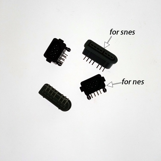 Wired 7 Pin 90 Degree Female Connector (ABS Black) for Super for Entertainment System (SNES)