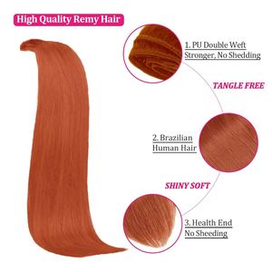 Extensiones de Cabello Remy de Calidad Profesional, 7 Piezas, Lisas, con Cutícula Intacta, Extensiones de Cabello Natural con Clip - Product Image 4