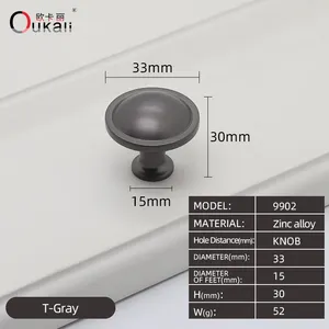 Oukali High Quality Modern Zinc Hardware Cabinet Furniture Drawer Knob Kitchen Handle Knobs