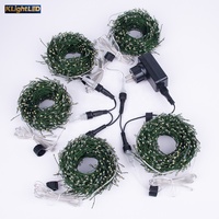 LED Feuerwerkslichterkette Grüner Kupferdraht Lichterkette für Weihnachten Feiertage Funkelnde Sternenlichterkette mit Stecker 2000/3000/6000 LEDs
