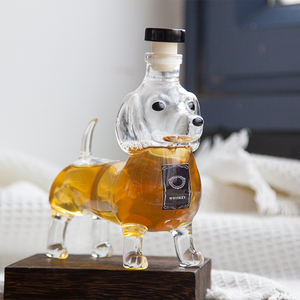 Decantador de Vidrio con Forma de Perro Dachshund, Botella de Vidrio para Whisky, <span class=keywords><strong>Vino</strong></span> o Licor con Forma de Animal Adorable y Tapón de Corcho - Product Image 4