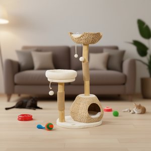 Árbol para Gatos con Rascador de 2 Niveles, Sisal, Minimalista, Mueble Divertido para Felinos de Interior - Product Image 2