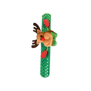 New Arrives Christmas Decor Deer Plush Bracelet Toy Gift Reusable Hand Slap Clap Wristband for Kids - Product Image 2