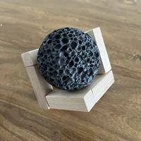 Ensemble diffuseur d'aromathérapie en pierre de lave polie - Série pierre naturelle avec combinaison pierre et bois, décoration de boules de roche volcanique