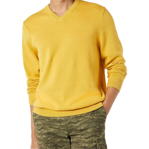 Suéter de Hombre, Corte Ajustado, Ligero, 100% Algodón, Transpirable, Cuello en V, Cálido, Casual, Elegante, Manga Larga, con Logotipo Frontal, Invierno 2026 - Product Image 1