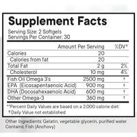 Fabricant de compléments alimentaires en gros, OEM, marque privée, certifié GMP, gélules d'huile de poisson oméga-3 2500 mg, nutrition du cœur et du cerveau