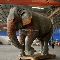Éléphant animatronique grandeur nature imperméable pour activités de parc de sculptures animales à vendre
