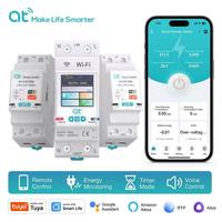 Disjoncteur intelligent WiFi ATELE 1P 1 à 63A avec mesure d'énergie, minuterie et contrôle à distance via application, rail DIN, 220 à 240V, compatible Tuya, usage domestique