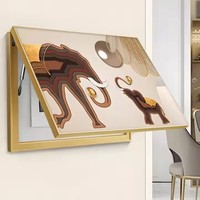 Boîte de compteur électrique personnalisée peinture décorative moderne cerf luxe cristal porcelaine art mural salon décoration intérieure