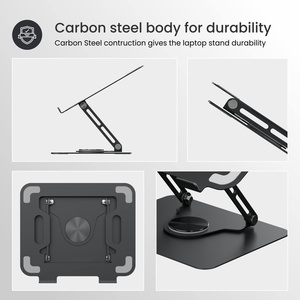 New Arrival Ergonomic Notebook Raiser Holder <b>Desk</b> Laptop Riser <b>Rotating</b> Steel Laptop Stand for Gaming Office - Product Image 2