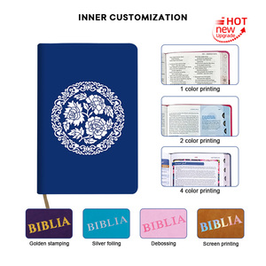 Léger NAB NLT <span class=keywords><strong>2020</strong></span> cousu reliure argent timbre feuille cuir organisateur français merveille Bible pour emballage - Product Image 6