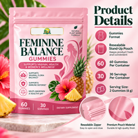 Gummies Premium Équilibre Féminin Saveur Ananas Hawaïen – Soutien Quotidien pour la Flore Intime Féminine, l'Équilibre du pH et la Défense Immunitaire