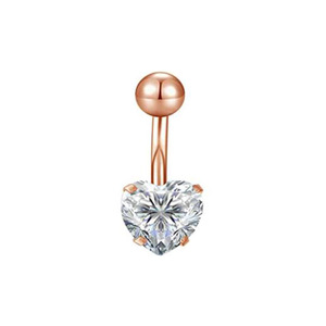 Anillos para Ombligo Surtidos de Acero Inoxidable 14G, Joyería para Piercing de Ombligo con Diseños de Corazón de Cristal, Estrella, Piedra y Bola de Mármol - Product Image 6