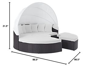 Muebles de Jardín de Mimbre Hechos a Mano, Sofá Seccional de Ratán para Patio Exterior de Hotel con Toldo Retráctil - Product Image 5