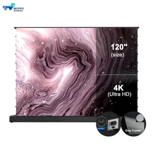 72-150Inch Nieuw Gelanceerd Wupro 120Inch Alr Gemotoriseerd Projectorscherm Lange Worp Grijs Kristallen Vloer Stijgend Projectorscherm