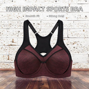 บราออกกำลังกายไร้ตะเข็บสำหรับผู้หญิงรุ่นใหม่ เหมาะสำหรับกีฬาที่ต้องการแรงกระแทกสูง ฝึกความแข็งแรง ดีไซน์หลังเว้า บุฟองน้ำด้านหน้า - Product Image 2