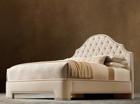 Lit Queen Rhoohill personnalisé, style américain classique, meubles artisanaux simples, cadre en bois massif, tissu en lin pour lit King