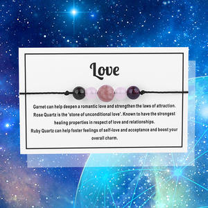 Mode Femmes Naturel 7 Chakra Pierre Cristal Rose Quartz Améthyste Perle Bracelets avec Cartes <span class=keywords><strong>Yoga</strong></span> Méditation Anxiété Bracelet - Product Image 3