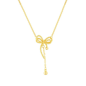 Nuova Collana 2026 Serie Principessa Fugitiva con Fiocco Dorato e Nappe, Diamanti, Catena Geometrica in Ottone Figaro da <span class=keywords><strong>Donna</strong></span>, Trendy per Anniversario - Product Image 5