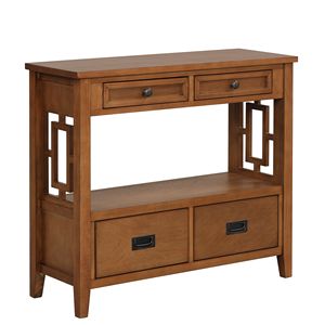 Mesa Consola de Madera de Pino Estilo Granja de Lujo de 36'' con 4 Cajones y 1 Estante de Almacenamiento para Entrada, Sala de Estar o Dormitorio - Product Image 4