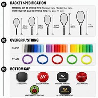 Aluminium-Legierung Tennisschläger-Set Einteilig Vorgespannt mit Schlägertasche 3 Overgrips 6 Tennisbälle Anfänger-Starter-Kit