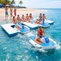 Plateforme de quai gonflable pour jet ski, île flottante commerciale en PVC pour bateaux à moteur, idéale pour les centres de villégiature, parcs aquatiques et divertissements festifs