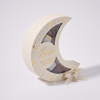 Nouvelle boîte rigide personnalisée de style Ramadan Kareem pour Baklava, boîte de luxe pour dattes en forme de croissant du Ramadan avec ruban