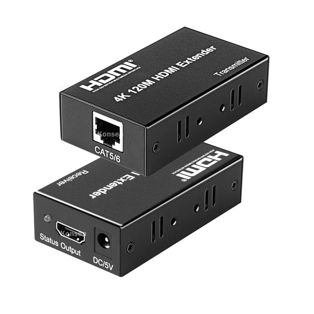 120m 4K HDMI Extender Suppliers Video Transmitter Receiver Via Single Cat5e/6 Ethernet Cable for Camera Laptop PC to TV Monitor