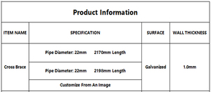 Cường độ cao mạ kẽm chéo chéo <span class=keywords><strong>Brace</strong></span> khung thép giàn giáo phụ kiện kết nối chéo Thang giàn giáo phần - Product Image 6
