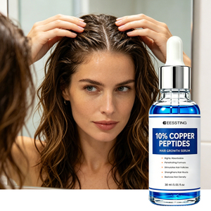 Sérum Capillaire Revitalisant Non Collant à 10% de Peptides de Cuivre pour la Repousse et l'Épaississement des Cheveux, Absorption Rapide, Vente en Gros - Product Image 1