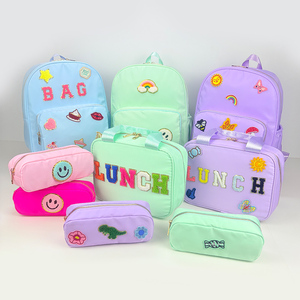 Stoney Clover personnalisé bricolage lettre patchs retour à l'école étanche Nylon refroidisseur boîte à déjeuner porte-crayon sac à <span class=keywords><strong>dos</strong></span> ensemble - Product Image 1
