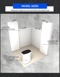 Tùy chỉnh 10x10ft Modular xách tay triển lãm thương mại gian hàng vải Backdrop Dye thăng hoa Logo biểu ngữ thiết kế EXPO - Product Image 3