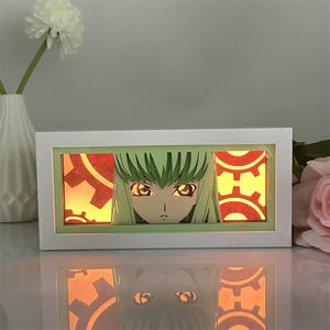 رمز Geass Lelouch من التمرد R2 مصباح LED قطع الورق-Lelouch & C.C. ضوء ليلي أنيمي مع إطار يتوهج في الظلام - Product Image 2