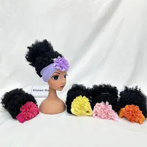 Вивиан волосы афро кудрявый синтетический головной парик с челкой синтетическая повязка для волос повязка на голову парик для детей
