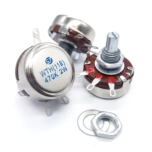 WTH118-470K Enkele Draai Broomdraad Gewikkeld 2W Koolstoffilmweerstand Instelbare Potentiometer Schuifpotentiometer Knop Schaal