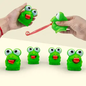 Hot Selling Großhandel Zunge Rolling Sound PVC Frosch Dinosaurier Animal Squeeze Kinderspiel zeug Spoof Tinker Rolling Stress Relief Toy