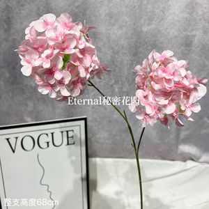 ดอกไฮเดรนเยียประดิษฐ์แบบสองหัว สีเขียวอ่อน สำหรับตกแต่งงานแต่งงาน - Product Image 3