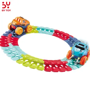 Vendita calda Multi-track Train Set Toys Kids Electric 46PCS flessibilità fai da te Racing Railway Slot Toy per bambini