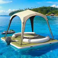 Isla Flotante Inflable Directo de Fábrica con Toldo Parasol y Plataforma de EVA para Lago, Piscina y Recreación