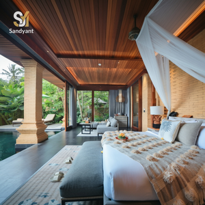 Ensemble de meubles de chambre à coucher en teck de style tropical balinais, sur mesure pour projets hôteliers, villas privées avec piscine, achat en gros - Product Image 3