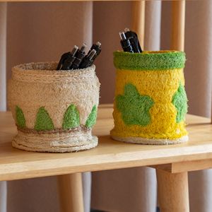 Wholesale Natural Loofah <b>Pen</b> Holder Container Desktop Decoration Box - Product Image 2