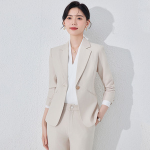 Women's Suit Set Polyester Full Sleeve Spring Office Lady Anti-Wrinkle Formal <b>Work</b> Wear - Product Image 1