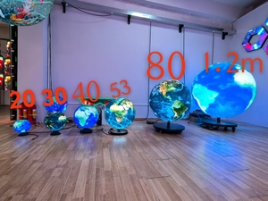 จอแสดงผล LED ทรงกลมความละเอียดสูงที่ปรับแต่งขนาดได้ จอแสดงผล LED 3 มิติ จอแสดงผล LED พิเศษขนาดเส้นผ่านศูนย์กลาง 0.5 เมตร - Product Image 2