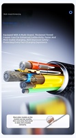 Cable 2 en 1 de 65w Tipo C a Tipo C con Soporte para Tablet, Cable de Datos PD Portátil de Carga Rápida para Soporte de Teléfono Plegable
