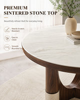 Table à manger minimaliste moderne avec surface en pierre élégante - Fournisseur de meubles contemporains pour la maison