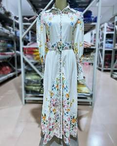 Abito Casual a vita media ODM con stampa digitale in poliestere stile arabo nuovo abito alla moda con maniche a lanterna - Product Image 5