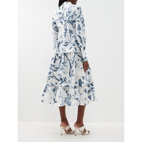 Vente en gros de robes pour femmes de haute qualité, écologiques, mi-longues, à la mode, avec imprimé abstrait tie-dye bleu fleuri, superposées