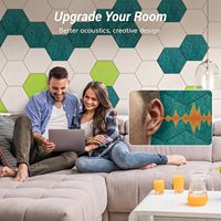 Panneaux acoustiques hexagonaux en fibre de polyester, dalles murales insonorisantes turquoise, lot de 12 pour studio, salon, bureau