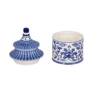 Candela profumata Chinoiserie Pagoda con coperchio, piccola candela decorativa per uso interno ed esterno - Product Image 2
