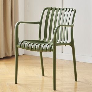 Ghế ăn nhựa phong cách Bắc Âu hiện đại với tựa lưng dày và tay vịn ánh sáng sang trọng ngoài trời ghế vườn xếp chồng ghế - Product Image 1